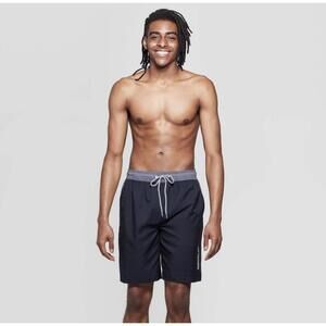 Speedo Men's 9" Marina Long Volley Swim Trunks - Black/Gray- size XL  UPF 50+